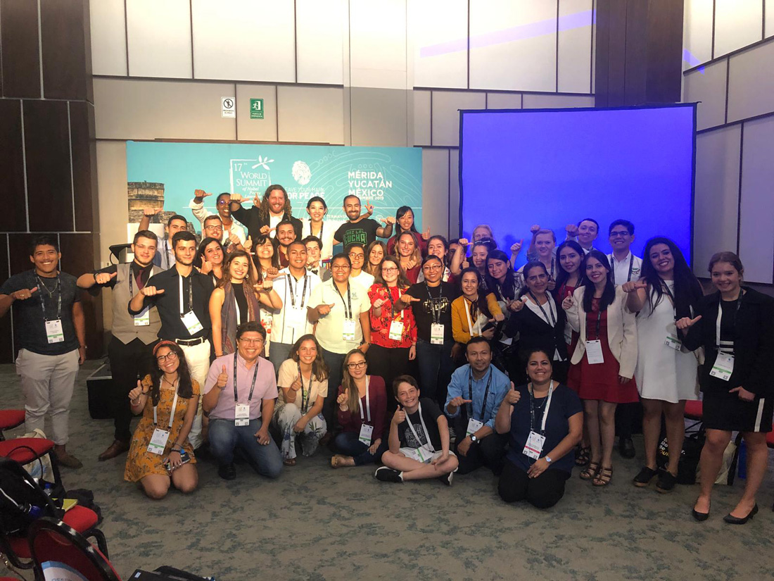 4. The POP Movement and other students from the Youth Program at the 'Future of Social Innovation for Peace and Sustainable Development' at the World Summit of Nobel Laureates, Yucatan Sep 19-22, 2019