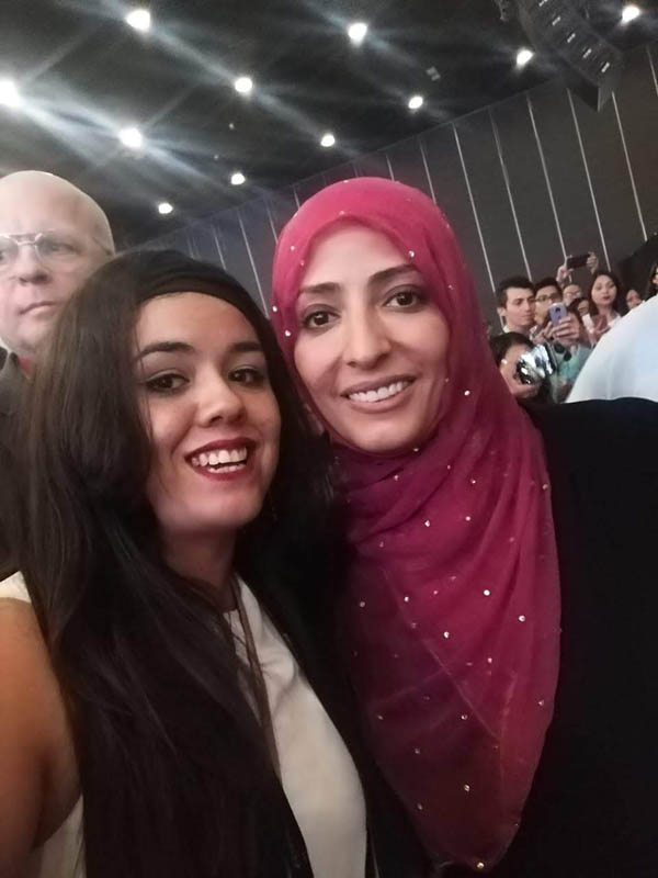 7 Vanessa Hernández POP Youth Mentor with Tawakkol Karman Yemen Nobel Peace Prize