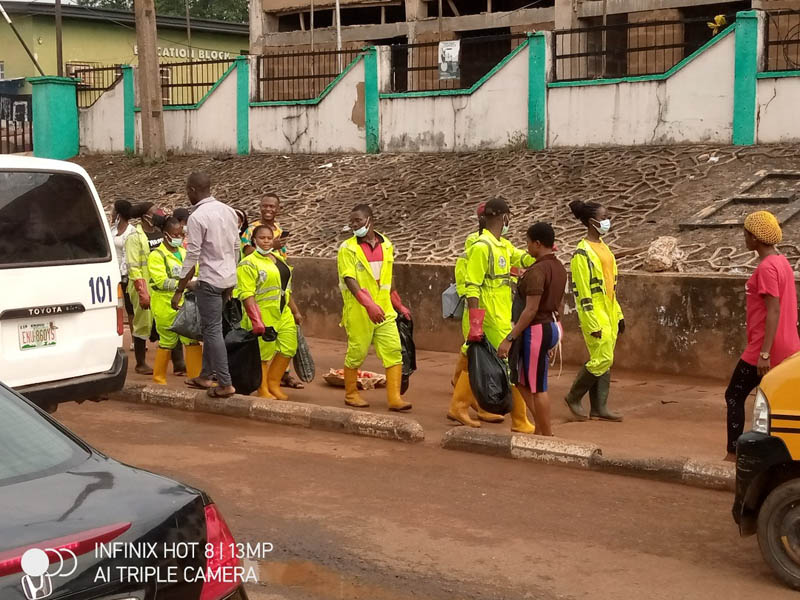 Cleanup at major roads and streets in Enugu Metropolis