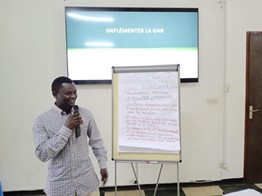 POP youth mentor presentation on climate crisis in a national seminar of emerging young leaders in Cameroon.