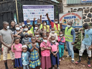 POP Cameroon engaging the youth and orphans at the frontline of the World Clean-Up Day, in the West region of Cameroon