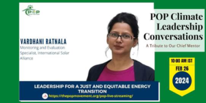 Leadership For A Just And Equitable Energy Transition with Ms. Vardhani Ratnala