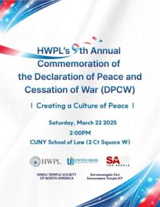 HWPL NY 9th Annual Commemoration of the Declaration of Peace and Cessation of War